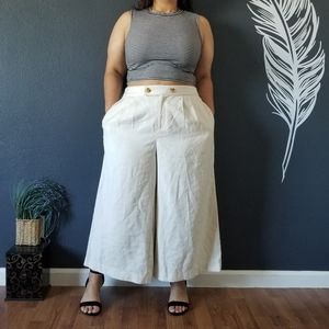 Who What Wear Cream Wide Leg Pants